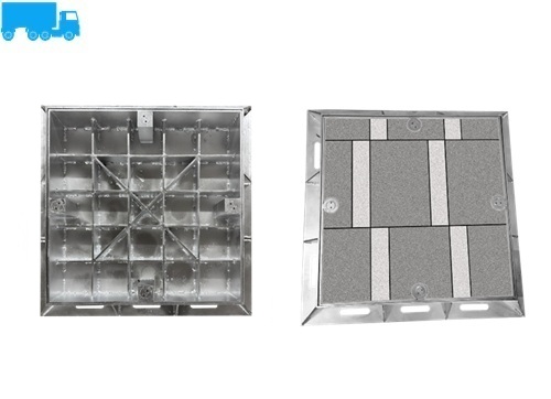 Stainless Steel Heavy Duty Recessed Cover & Frame / A1 Grade (Clear Opening : 600mm x 600mm)